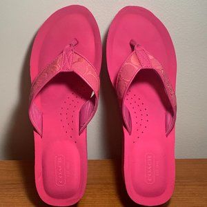 Women's pink wedge sandals "COACH"